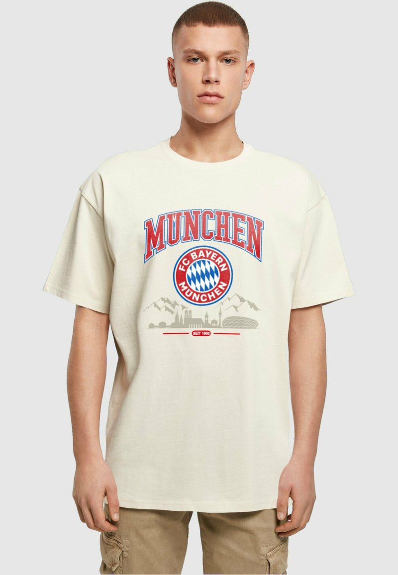 FC Bayern München SKYLINE HEAVY OVERSIZE TShirt print sand