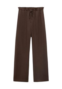 WIDE WITH STRING - Pantaloni - brown