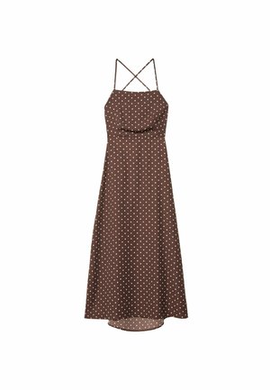 Stradivarius POLKA DOT WITH OPEN BACK  - Robe de jour - dark brown