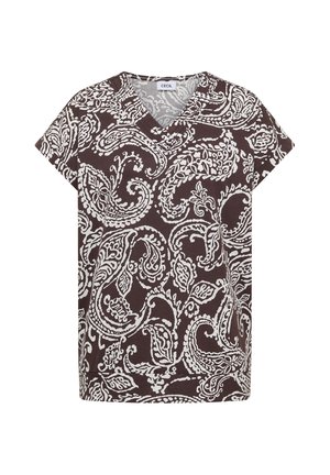 Cecil, T-SHIRT MIT V-NECK UND PRINT - T-shirts print - brown cacao