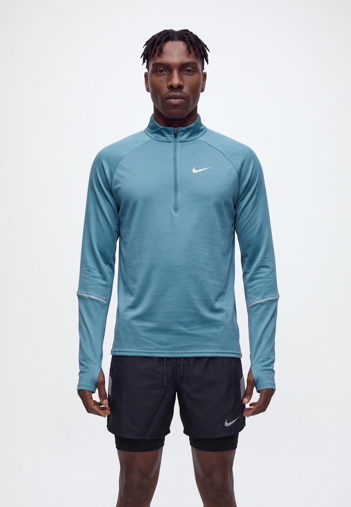 Nike MILER TOP - Long-sleeved top - smokey blue/reflective silver-coloured