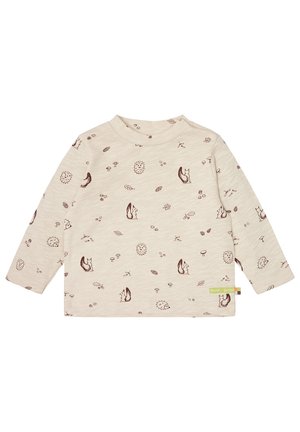 SHIRT SLUB JERSEY MIT DRUCK - Long sleeved top - vanilla