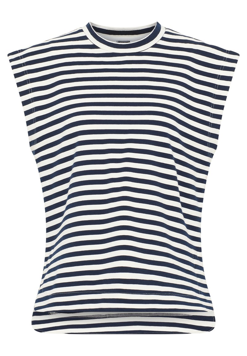 dreimaster T-shirt print donkerblauw