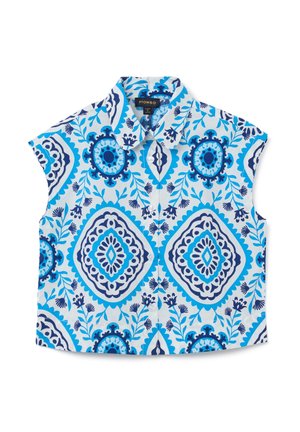 SLEEVELESS IN PURE WITH PRINT - Top - blue white