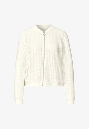 Street One Studio, LANGARM JACKE MIT STRUKTUR UND ZIPPER - Strickjacke - off white