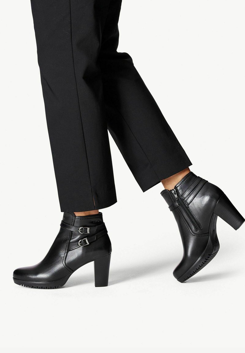 Tamaris Ankle boots - black leather/black - Zalando.ie