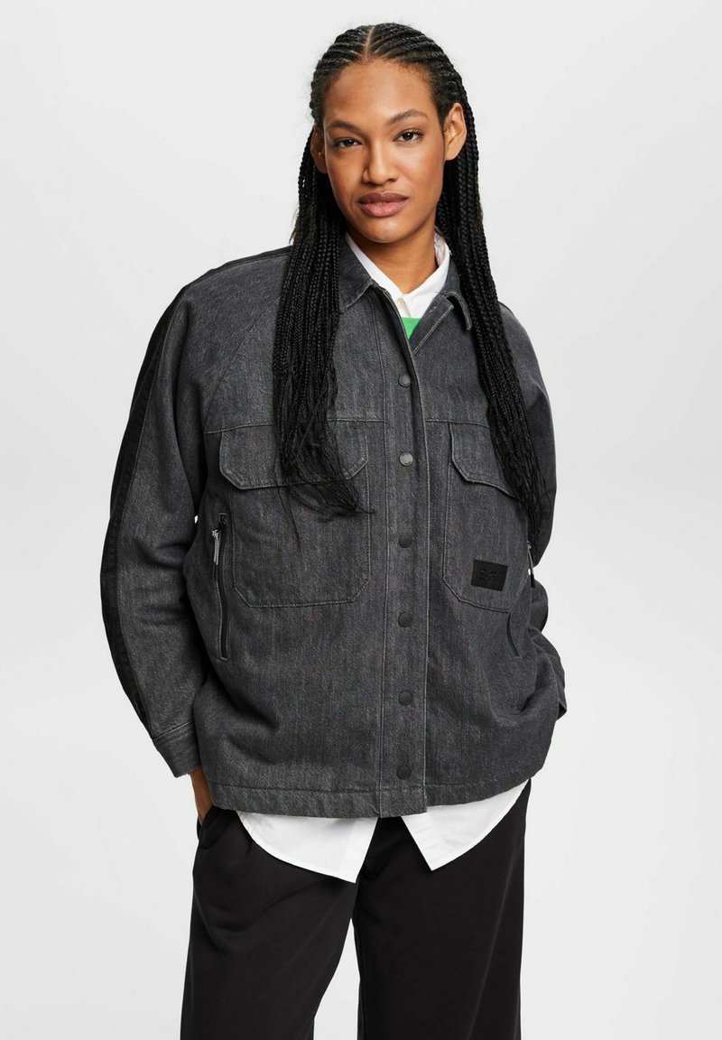 Esprit Jeansjacke - black medium washed/black denim - Zalando.ch