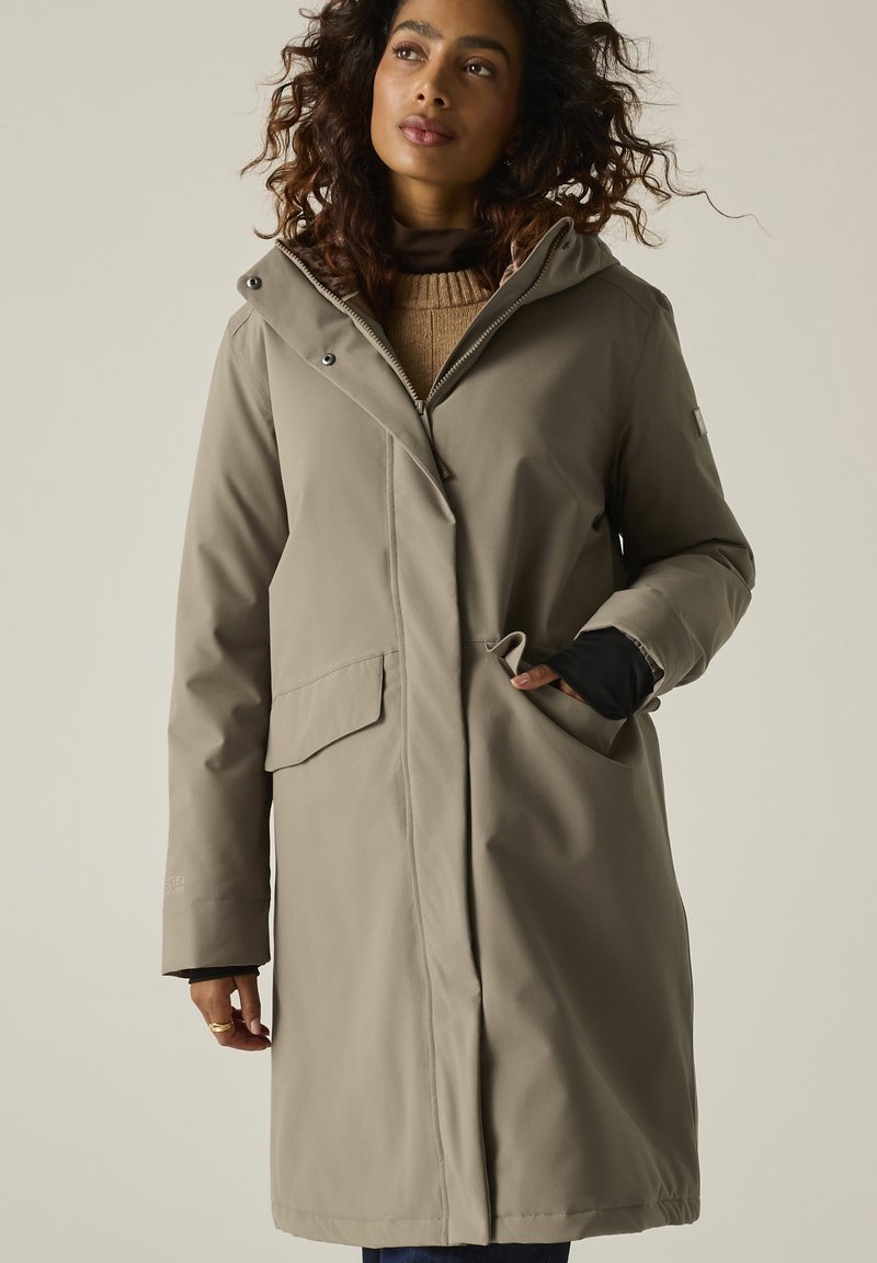 Regatta RAMONA LONGER HOODED - Parka - mocha (abstract leopard spot ...