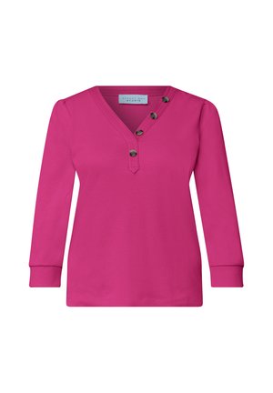 Street One Studio, 3/4-ARM SHIRT MIT V-AUSSCHNITT UND KNÖPFEN - Longsleeve - ruby raspberry