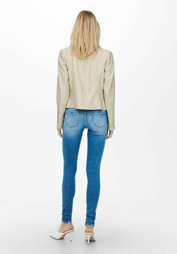 ONLGEMMA BIKER  - Faux leather jacket - silver lining4