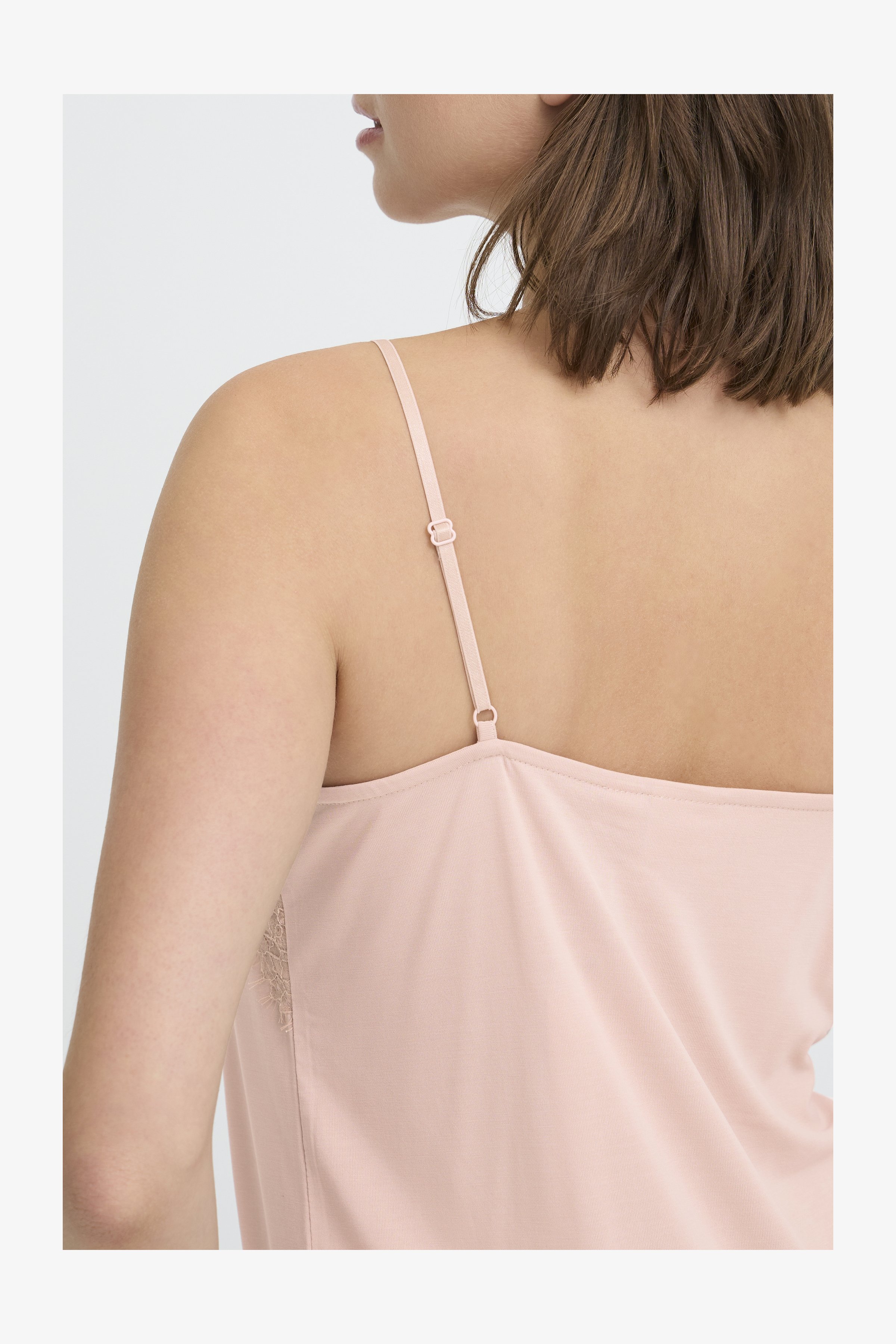 Canottiera Elasticizzata Da Donna Ichi - In Misto Cotone E Lyocell, Bordi Rifiniti Con Nastro Di Raso