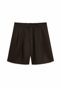 PLEATED BERMUDA - Shorts - dark brown