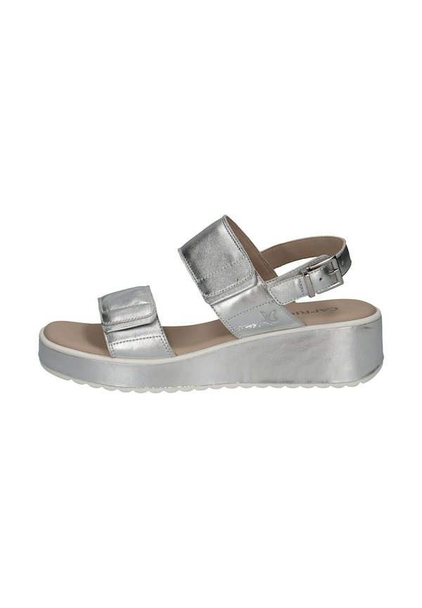 MIT CAP MEMOTION - Plateausandalette - silver