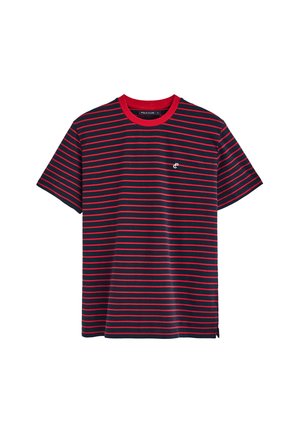 STRIPES SHORT SLEEVE CREWNECK KEANU - T-shirt print - black-red