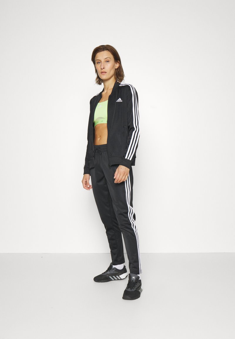 adidas Sportswear Womens 3 Stripe Tracksuit - Black/White