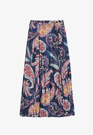 Květinová midi sukně s námořnickým podkladem, barevnými paisley a květinovými vzory, elastickým pasem a plisovaným designem. Měkká textura látky.