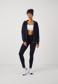 Champion ICONS FULL ZIP HOODIE SMALL LOGO - Felpa con zip - dark blue