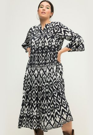 A-LINE PRINT -AUSSCHNITT 3/4-ÄRMEL - Jurk - black