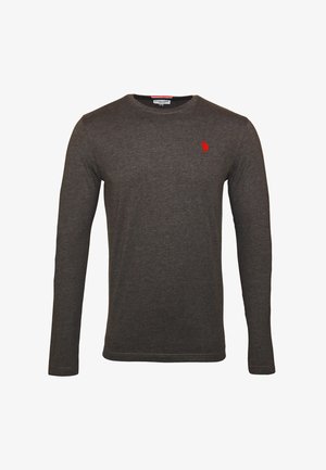 LONGSLEEVE MIT RUNDHALSAUSSCHNITT R-NECK - Bluză cu mânecă lungă - anthrazit