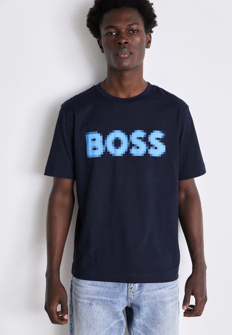 Boss: Chemise bleu marine à motif graphique | France