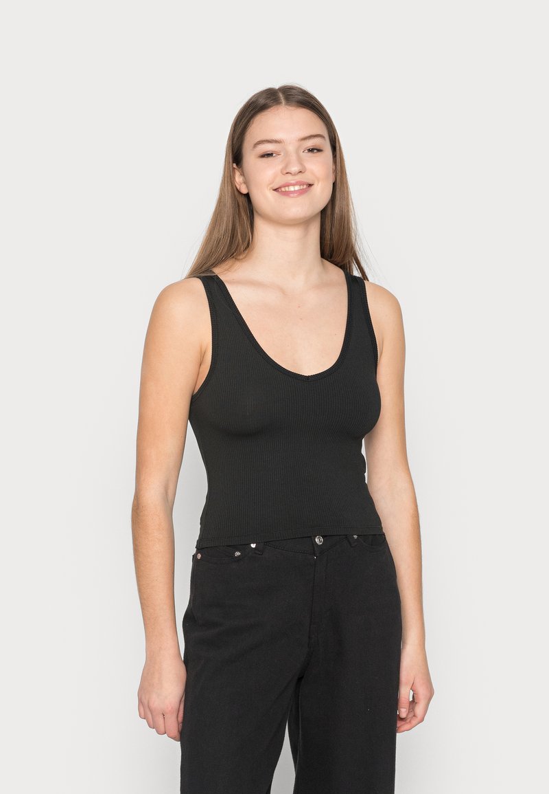 Damen T-Shirts | Hollister Co. BARE SEAMLESS V TANK Top casual black/schwarz - CL94027 Damen T-Shirts | Hollister Co. BARE SEAMLESS V TANK Top casual black/schwarz - CL94027
