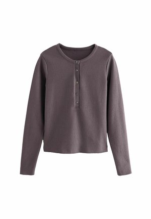 REGULAR FIT - COSY SOFT TOUCH BUTTON NECK HENLEY - Pullover - slate grey mink brown