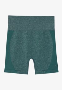 HIGH RISE SEAMLESS RIB BOOTY SHORTS WITH CONTRAST PANEL - Legingi - mint