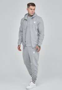 SIKSILK ESSENTIALS - Felpa con zip - grey marl