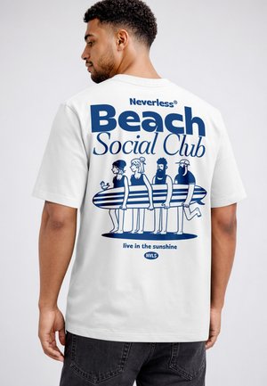 Neverless, HERREN T-SHIRT - BEACH SOCIAL CLUB - OVERSIZED RELAXED FIT - T-Shirt print - weiß