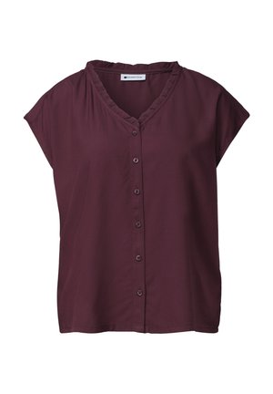 Street One, BLOUSENSHIRT WITH V-NECK AND RUFFLES - Bluse - rustic rouge