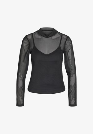 Noisy May, NMPERCY L/S MESH TOP NOOS - Μπλούζα - black
