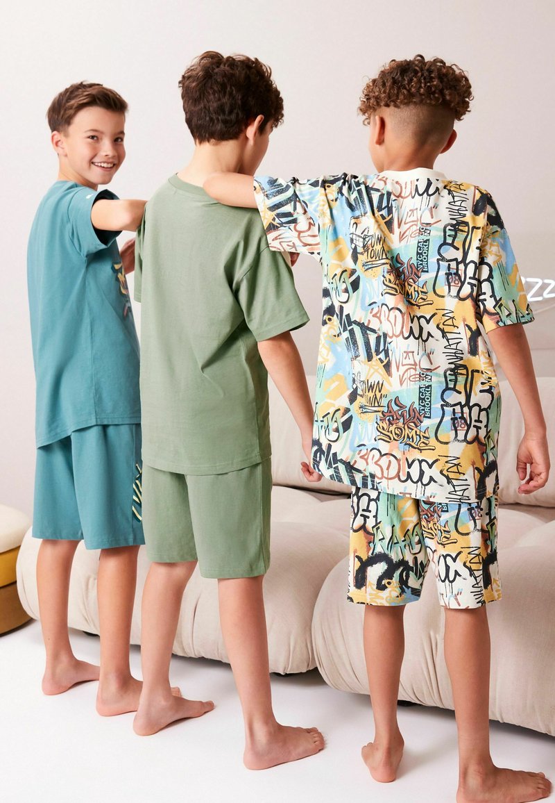 Next 3 PACK SET REGULAR FIT - Pigiama - blue green graffiti