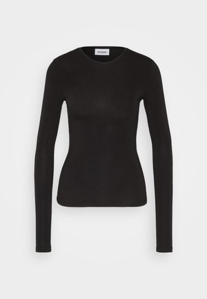 Weekday SLIM FITTED LONG SLEEVE - Long sleeved top - black