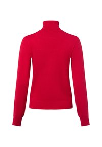 Rode coltrui, gemaakt van glad breiwerk, heeft lange mouwen en een slim fit ontwerp met ribgebreide manchetten en zoom.
