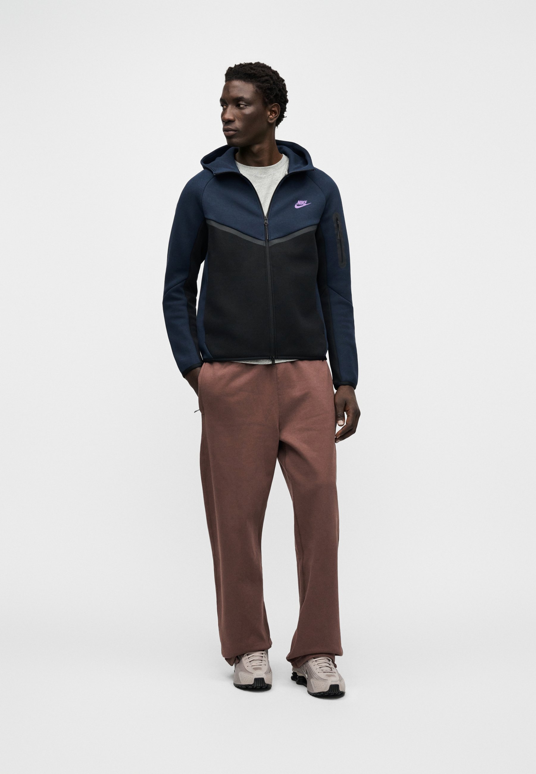 Nike Sportswear Fleece jacket - obsidian/black/bright violet/dark