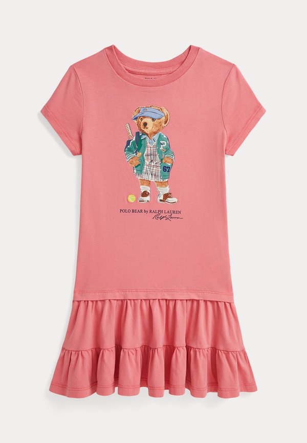 POLO BEAR TIERED COTTON JERSEY DRESS - Jersey dress - faded peony