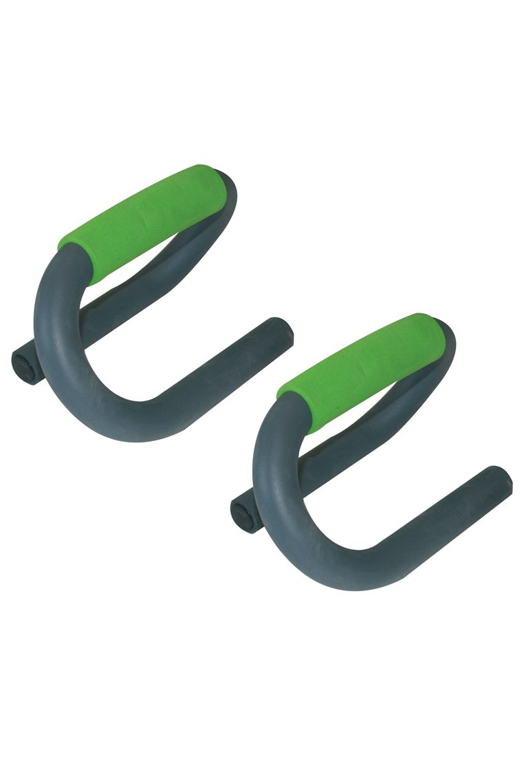 Poignées de guidon, noires avec surface texturée, dotées de rembourrage en mousse verte pour plus de confort. Design incurvé pour une utilisation ergonomique.