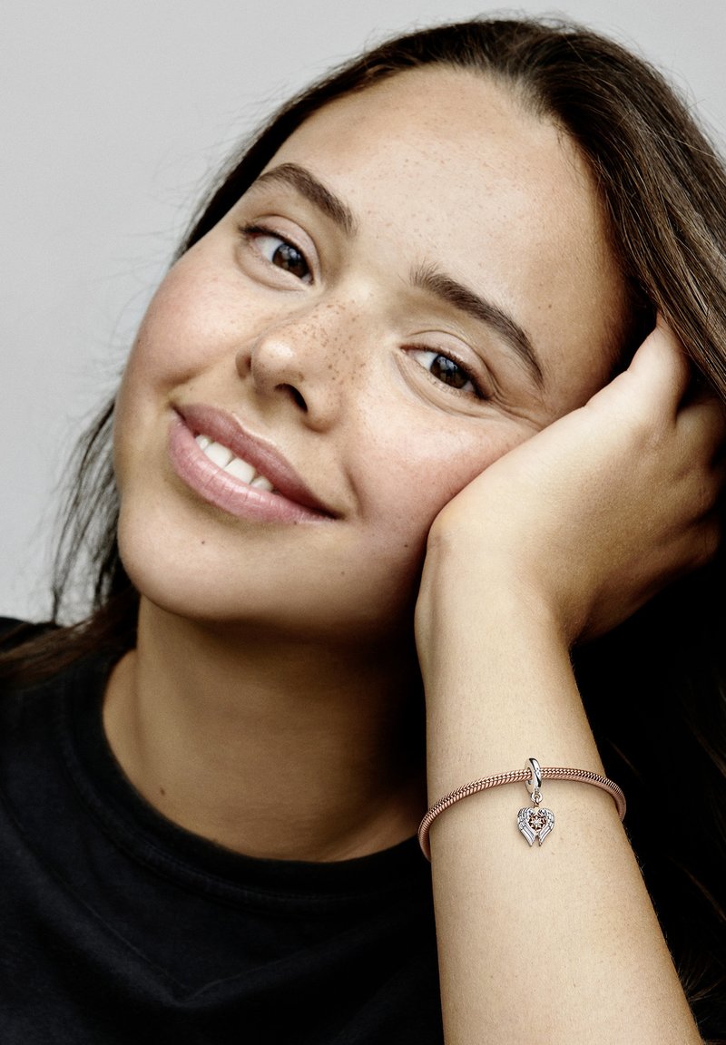 Pandora CELESTIAL COMPASS WINGS DANGLE - Talizman - sterling silver and rose gold plated