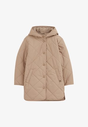 WE Fashion, WE FASHION WASSERABWEISENDER MANTEL MIT KAPUZE FÜR MÄDCHEN - Wintermantel - greige