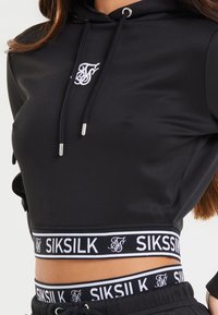 SIKSILK CARGO CROPPED HOODIE - Kapuutsiga pusa - black