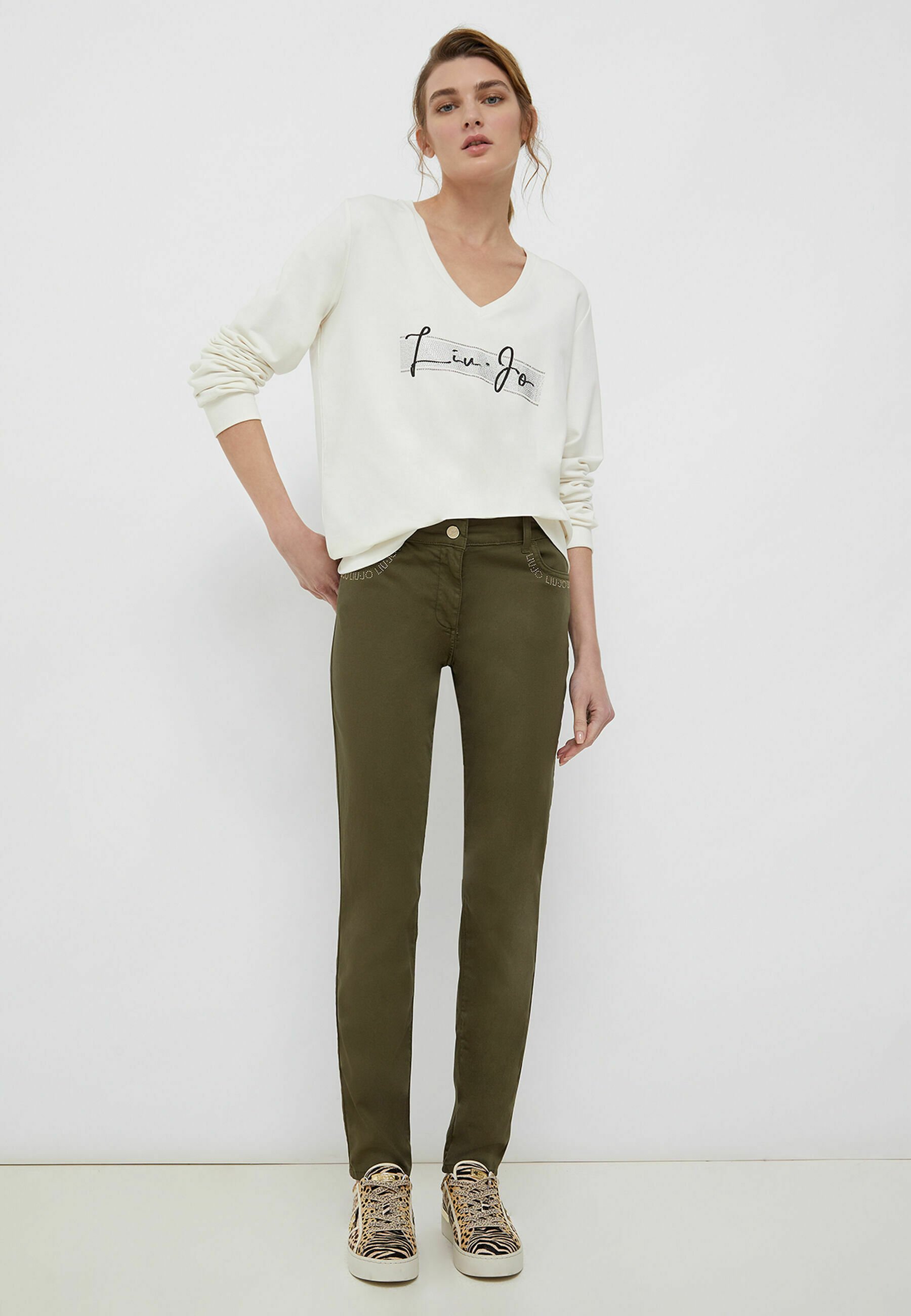 Liu Jo Jeans Sportinis megztinis - white gemstones/balta - Zalando.lt