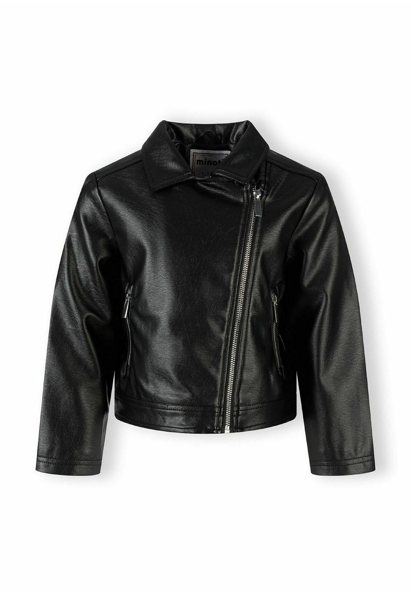 Girls' Oversized Faux Leather Biker Jacket – Zip-Up Motorcycle Style Coat For Fall & Winter