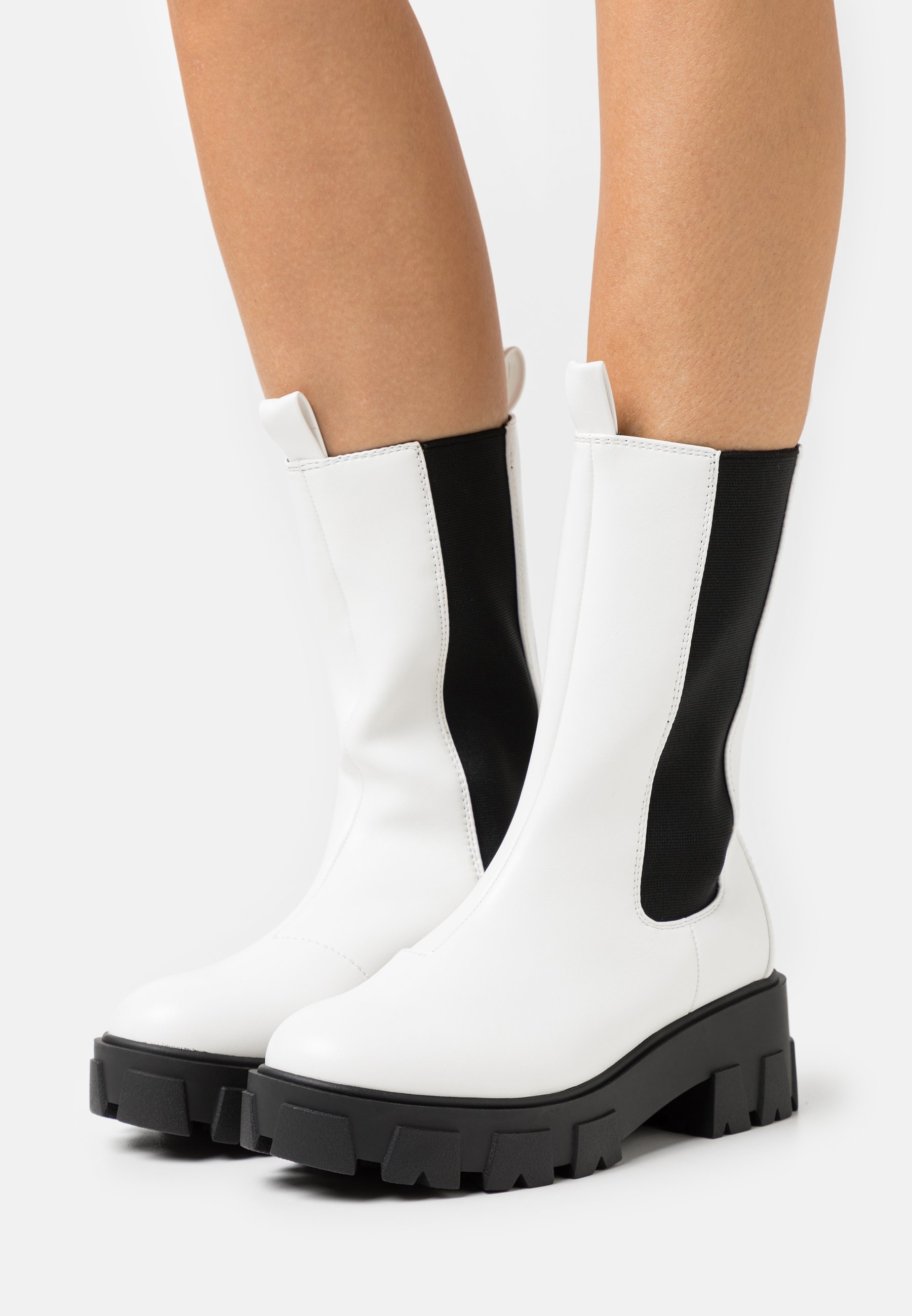white platform boots uk