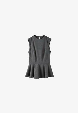 Stradivarius, HIGH-NECK PEPLUM SLEEVELESS TOP - Débardeur - gray