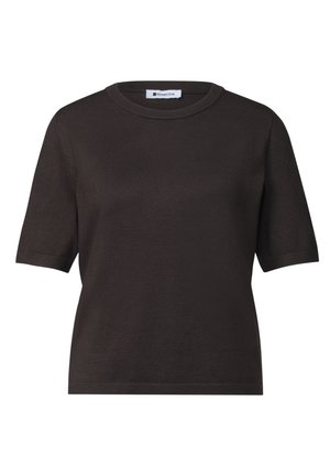 Street One, KURZARM PULLOVER MIT RUNDHALS IN UNIFARBE - T-shirt basique - black coffee