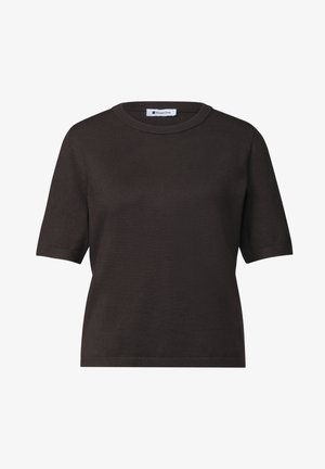 Street One, KURZARM PULLOVER MIT RUNDHALS IN UNIFARBE - T-shirt basique - black coffee
