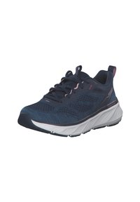 Skechers NVPK EDGERIDE-POWER FLOW - Trainers - navy knit   pink trim