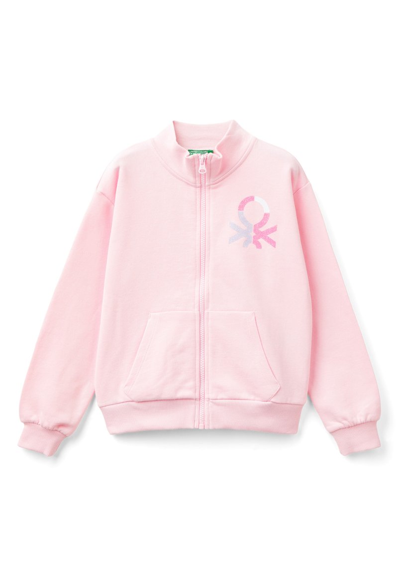 United Colors of Benetton Sweater met rits donkerroze