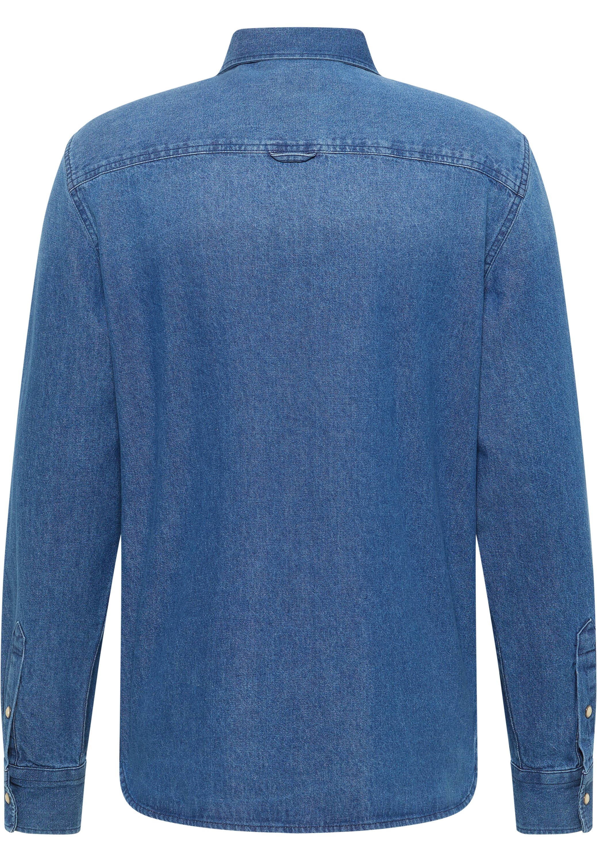 MUSTANG Style Duver Camicia Uomo, Azzurro, Taglia S, Puro Cotone, Colletto Kent, Due Tasche