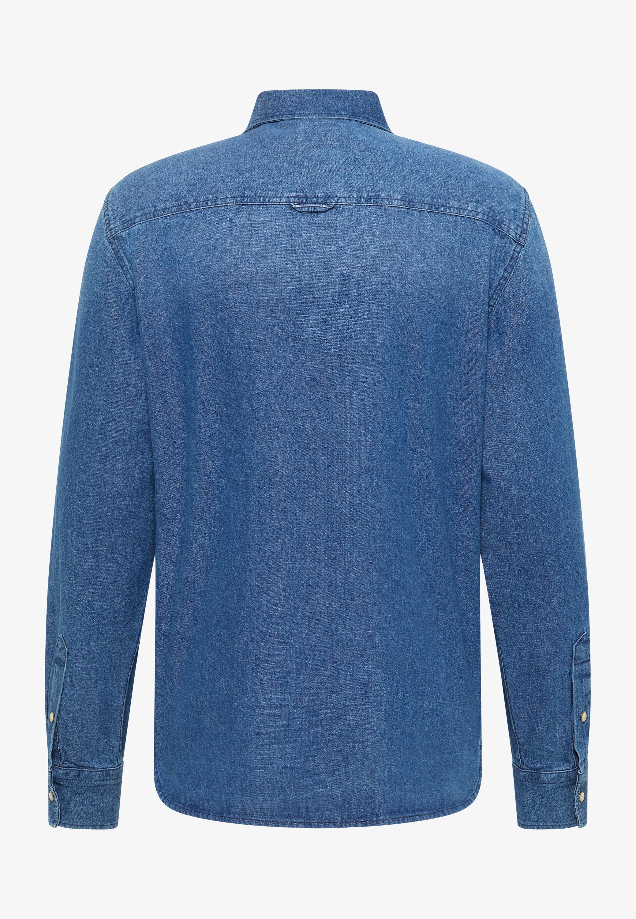 MUSTANG Style Duver Camicia Uomo, Azzurro, Taglia S, Puro Cotone, Colletto Kent, Due Tasche